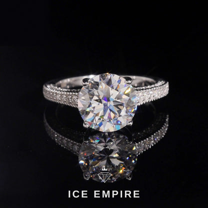Iced Out 18K Gold Moissanite Wedding Band