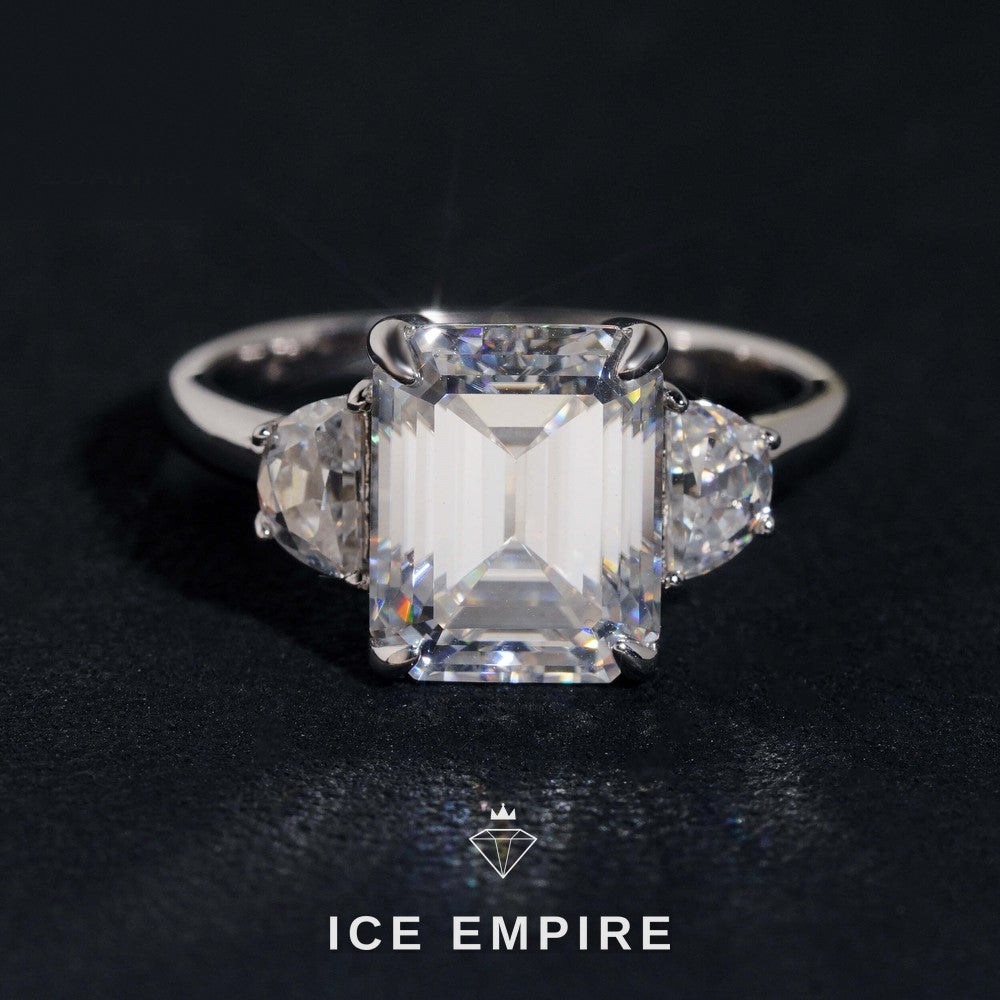 Iced Out 925 Silver Moissanite Wedding Band
