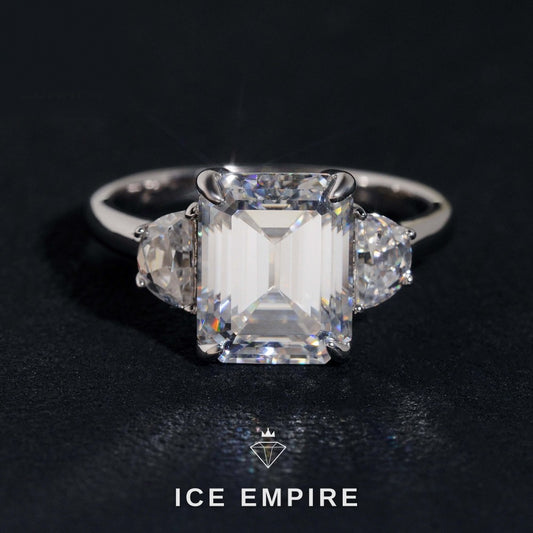 Iced Out 925 Silver Moissanite Wedding Band