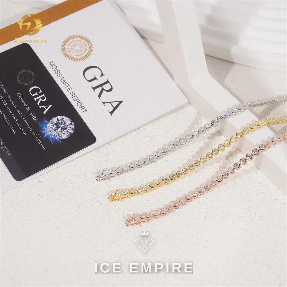Iced Out Rose Gold Plated Moissanite Cuban Chain