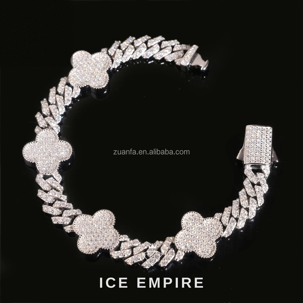 Iced Out 925 Silver Moissanite Cuban Chain
