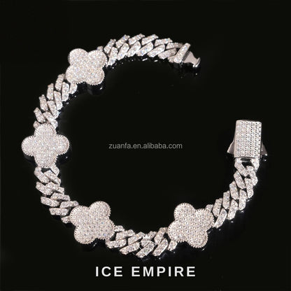 Iced Out 925 Silver Moissanite Cuban Chain