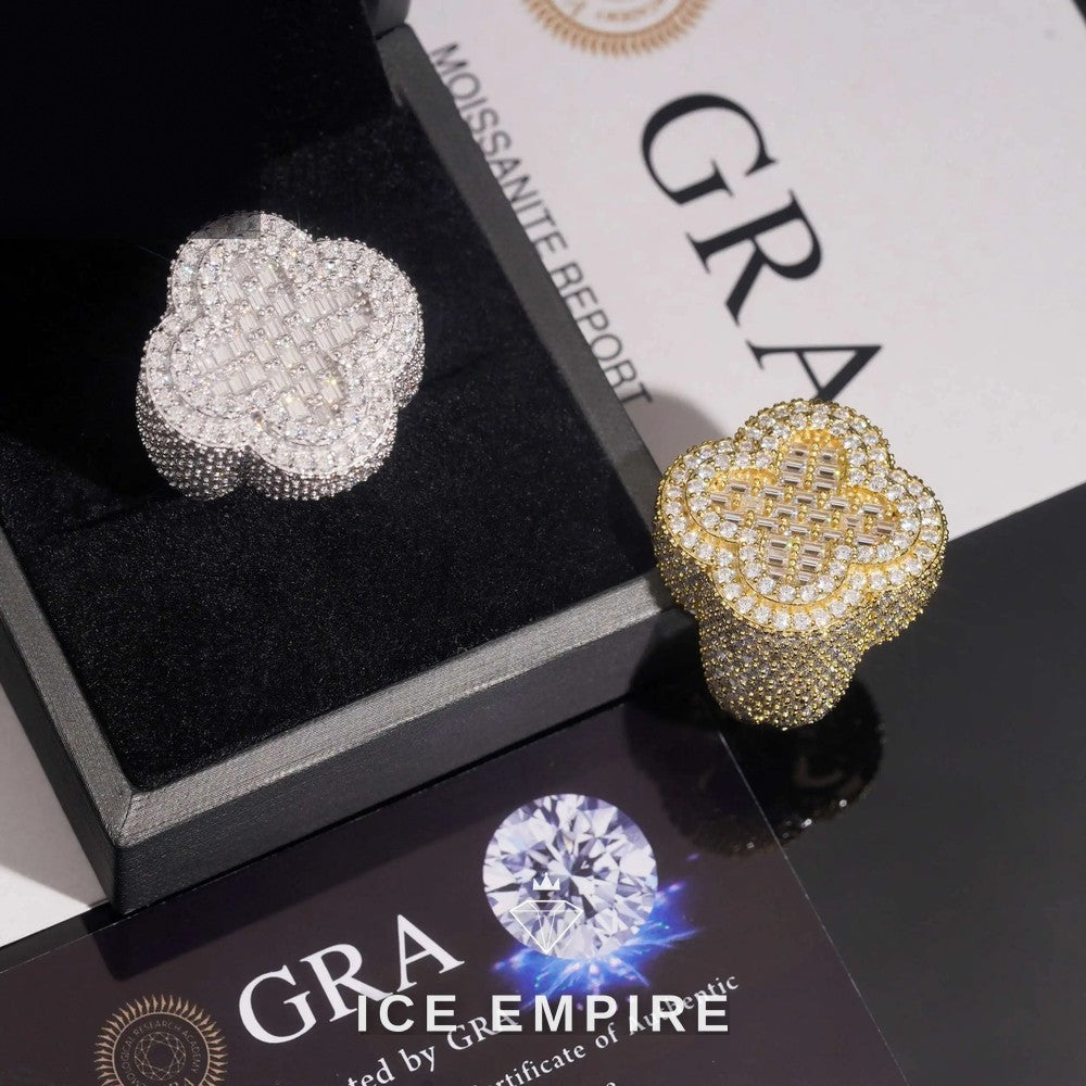 Iced Out 925 Silver Moissanite Ring