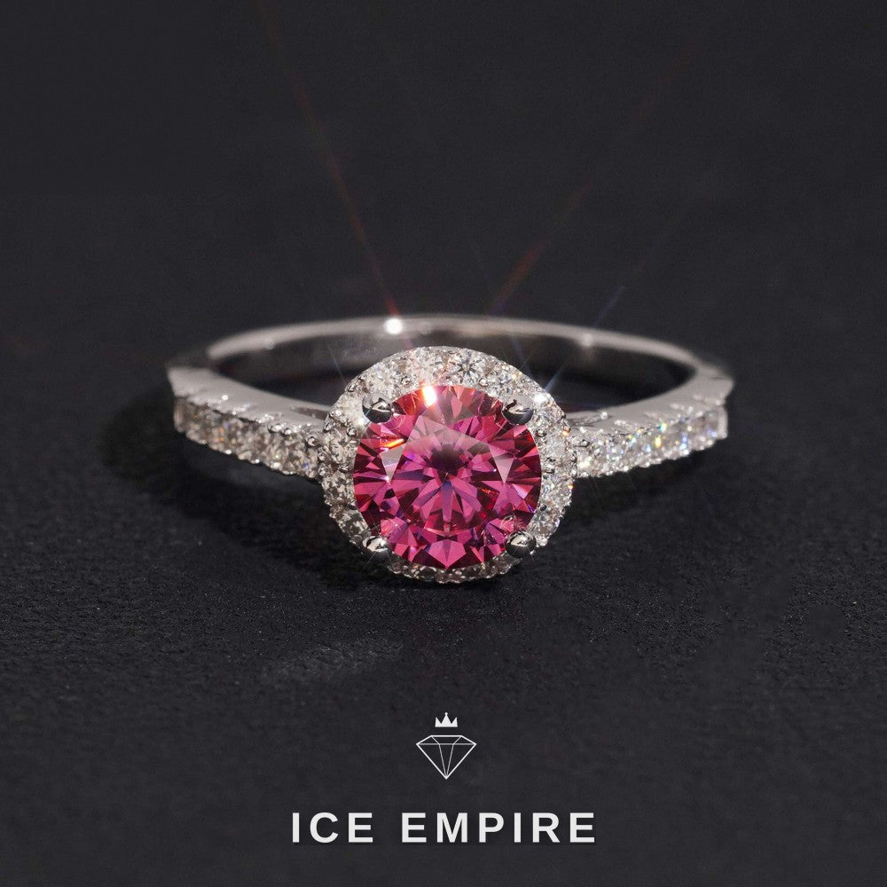 Iced Out 925 Silver Moissanite Engagement Ring