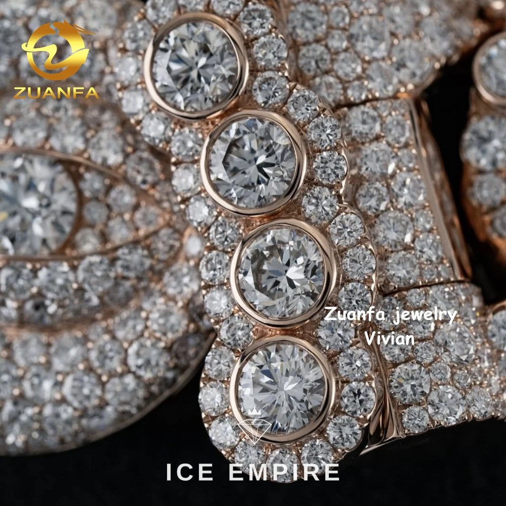 Iced Out Rose Gold Plated Moissanite Cuban Chain