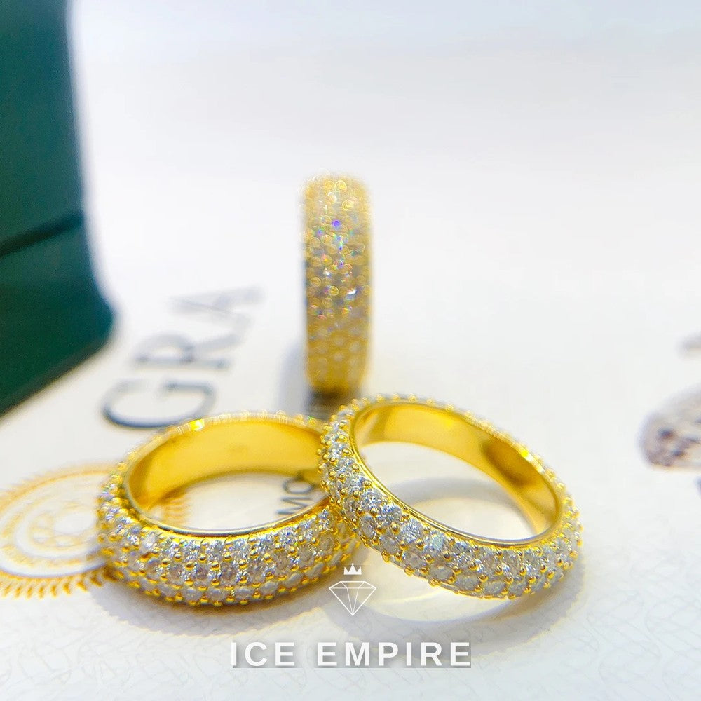 Iced Out Rose Gold Plated Moissanite Ring