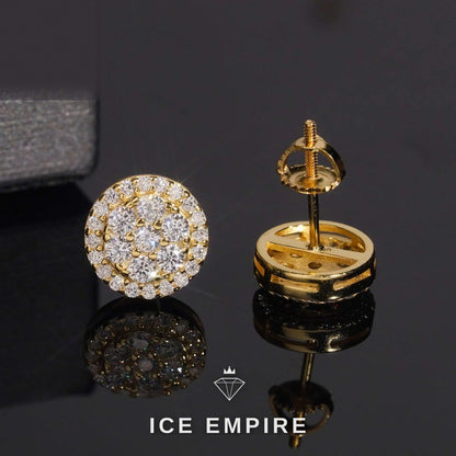 Iced Out Baguette Rose Gold Plated Moissanite Stud Earrings