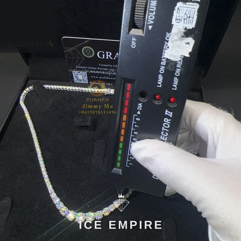 Iced Out Cluster 925 Silver Moissanite Cuban Chain