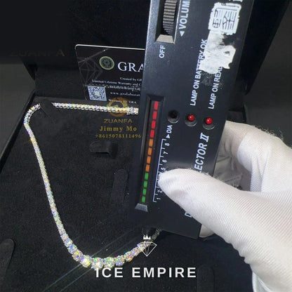 Iced Out Cluster 925 Silver Moissanite Cuban Chain