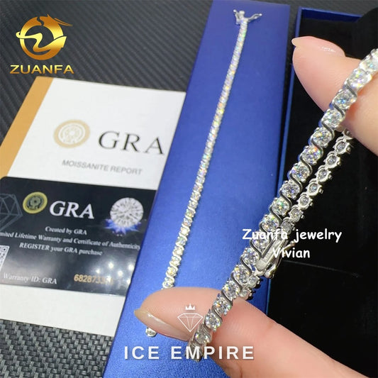 Iced Out Rose Gold Plated Moissanite Tennis Chain