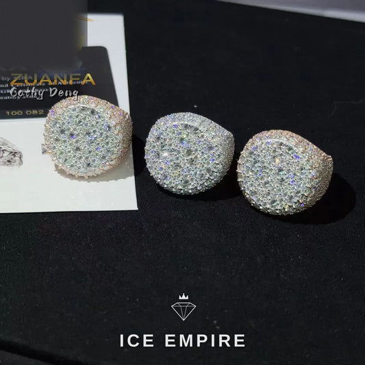 Iced Out 925 Silver Moissanite Ring