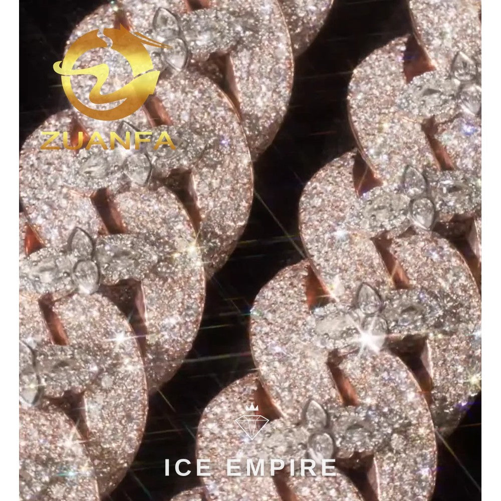 Iced Out Baguette Rose Gold Plated Moissanite Pendant