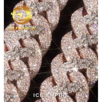 Iced Out Baguette Rose Gold Plated Moissanite Pendant