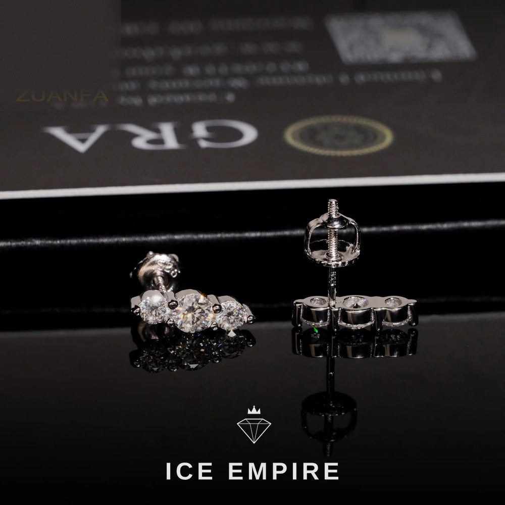 Iced Out 925 Silver Moissanite Earrings