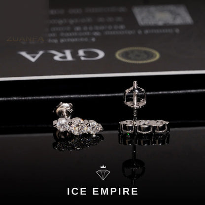 Iced Out 925 Silver Moissanite Earrings