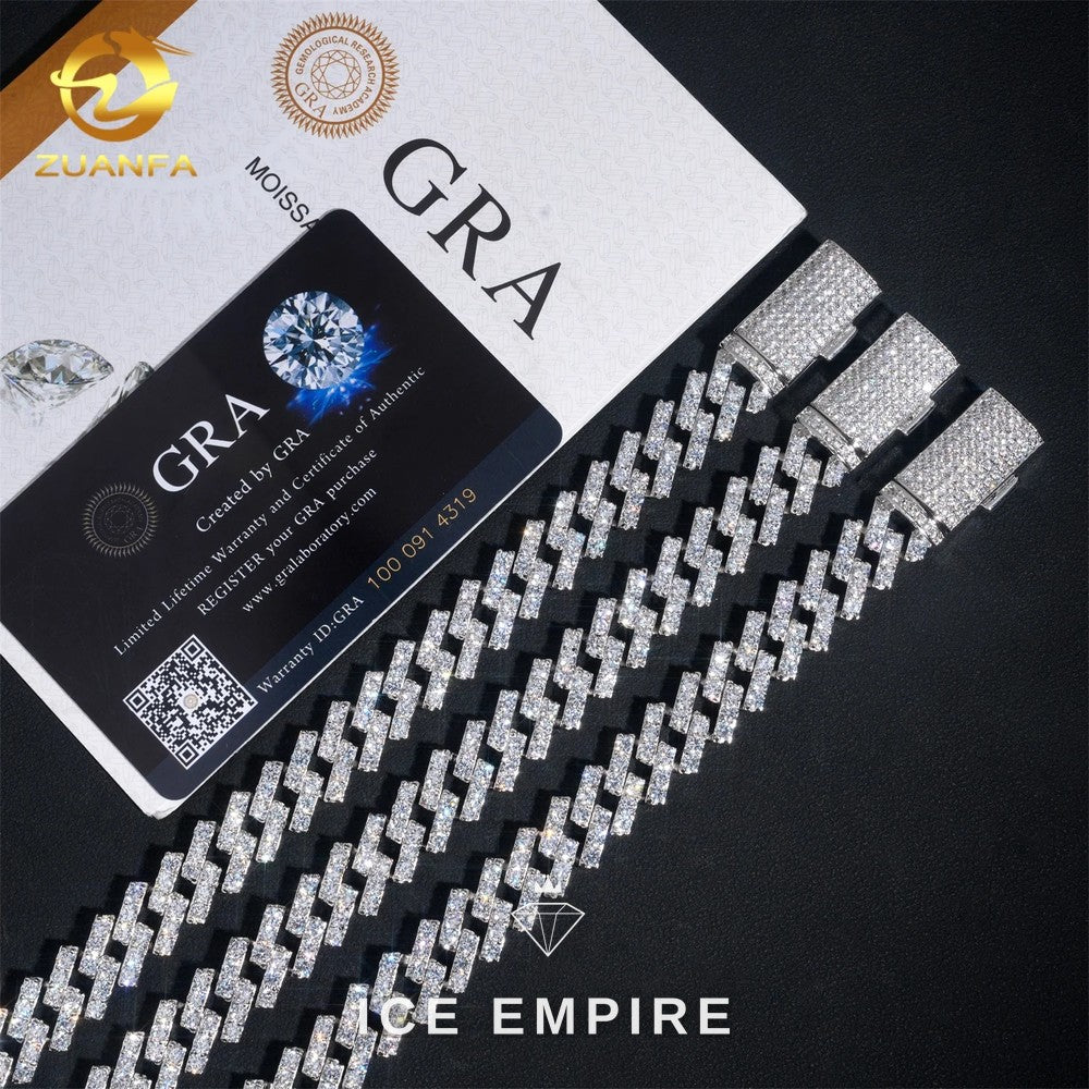 Iced Out Rose Gold Plated Moissanite Cuban Chain