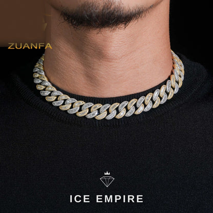 Iced Out Rose Gold Plated Moissanite Cuban Chain