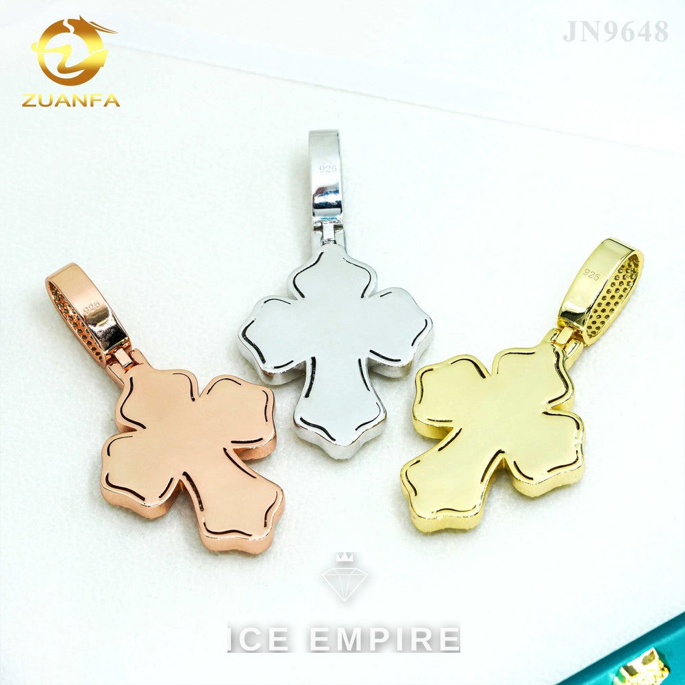 Iced Out Baguette Rose Gold Plated Moissanite Pendant