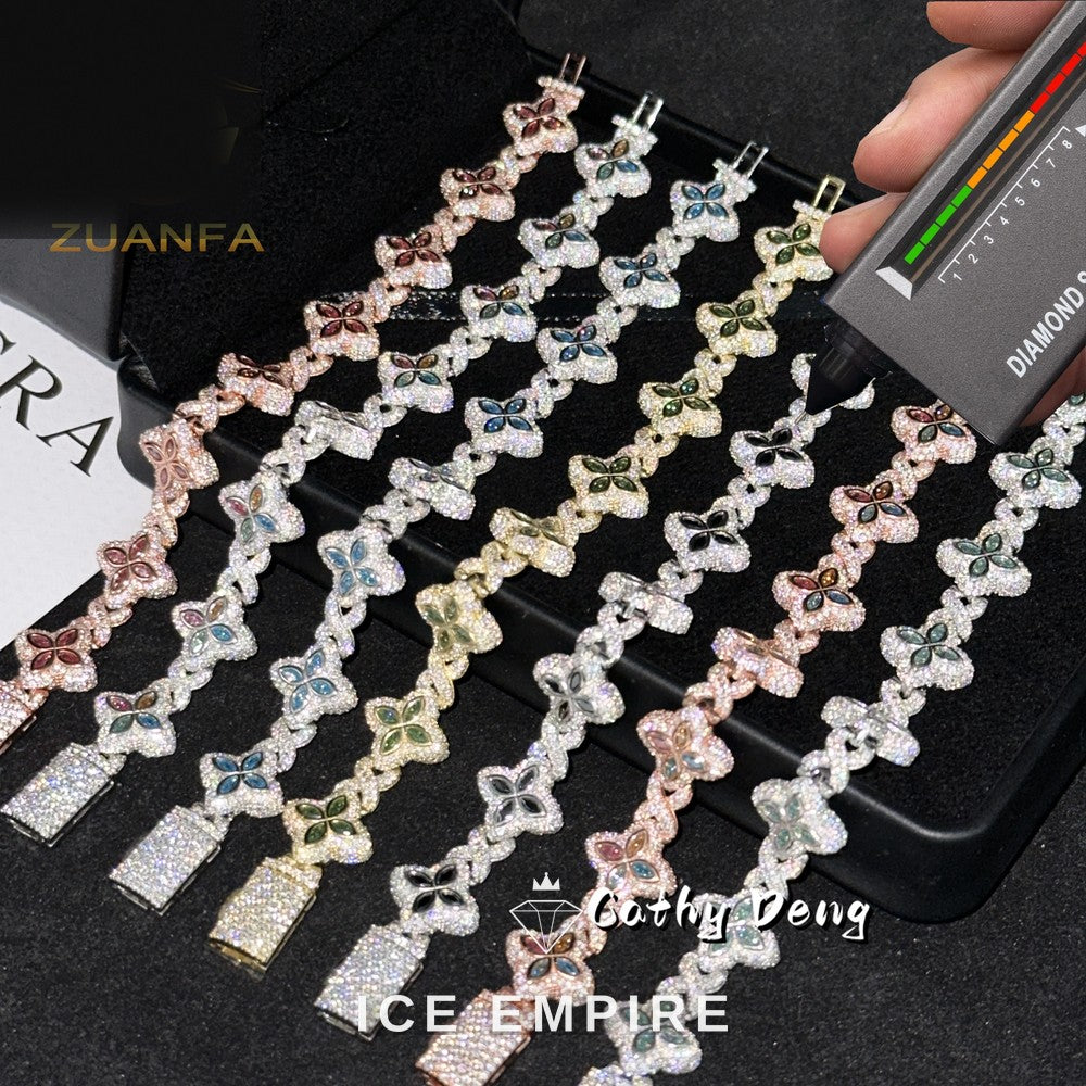Iced Out Rose Gold Plated Moissanite Cuban Chain
