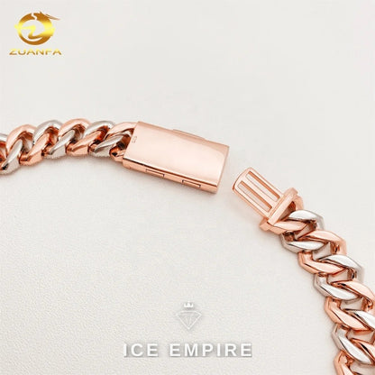 Iced Out Rose Gold Plated Moissanite Cuban Chain
