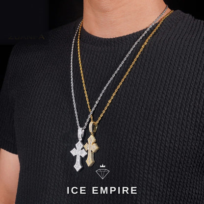 Iced Out Baguette 925 Silver Pendant