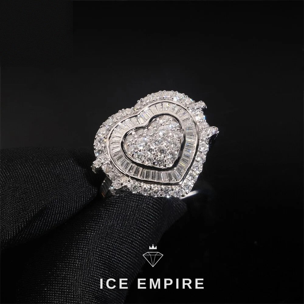 Iced Out Baguette 925 Silver Moissanite Ring