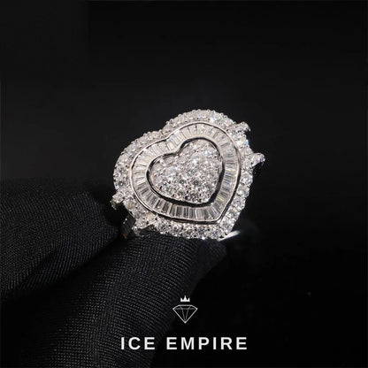 Iced Out Baguette 925 Silver Moissanite Ring