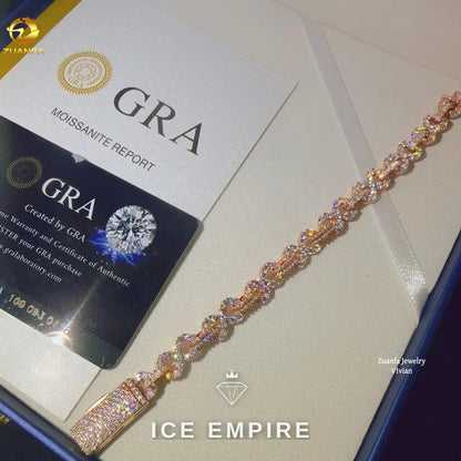 Iced Out 925 Silver Moissanite Cuban Chain