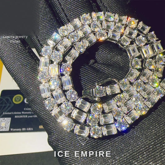 Iced Out Rose Gold Plated Moissanite Cuban Chain
