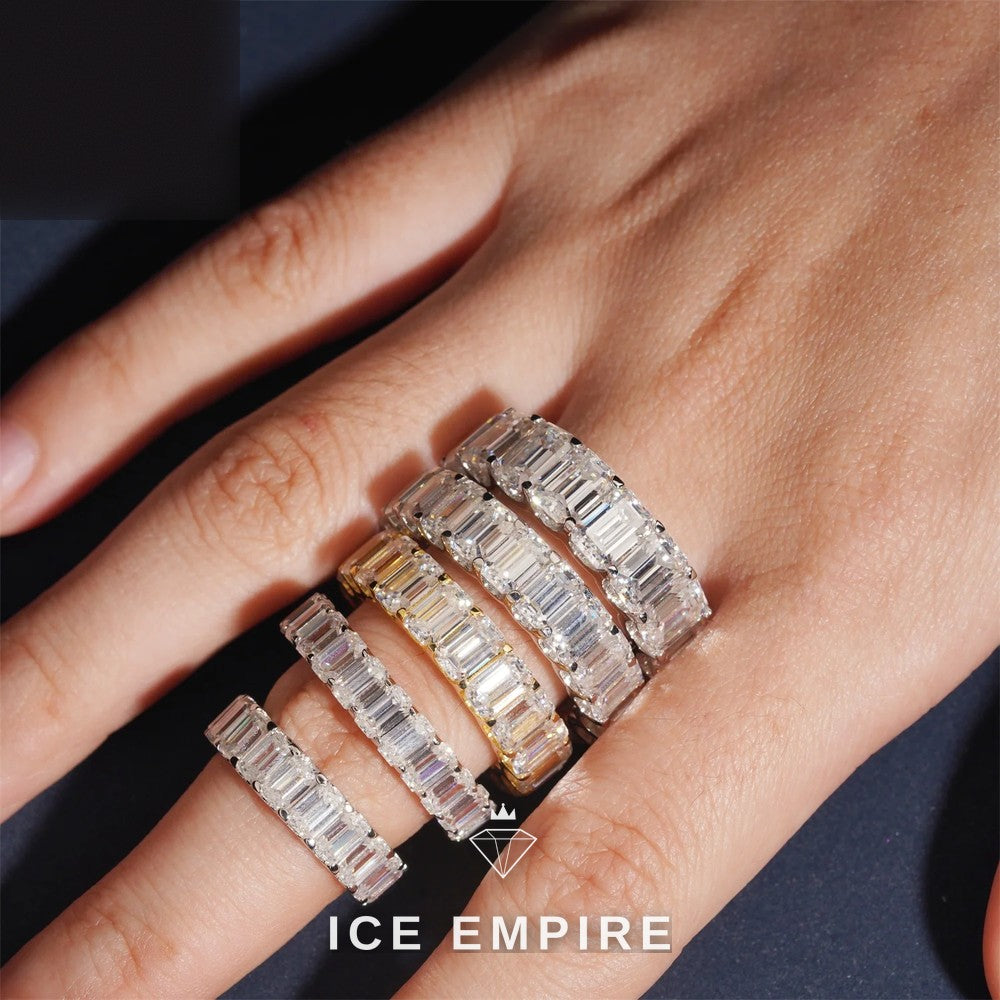 Iced Out 925 Silver Moissanite Engagement Ring