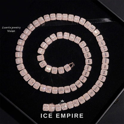 Iced Out Rose Gold Plated Moissanite Cuban Chain