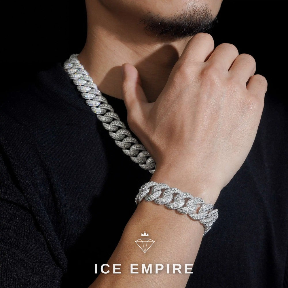 Iced Out Rose Gold Plated Moissanite Cuban Chain
