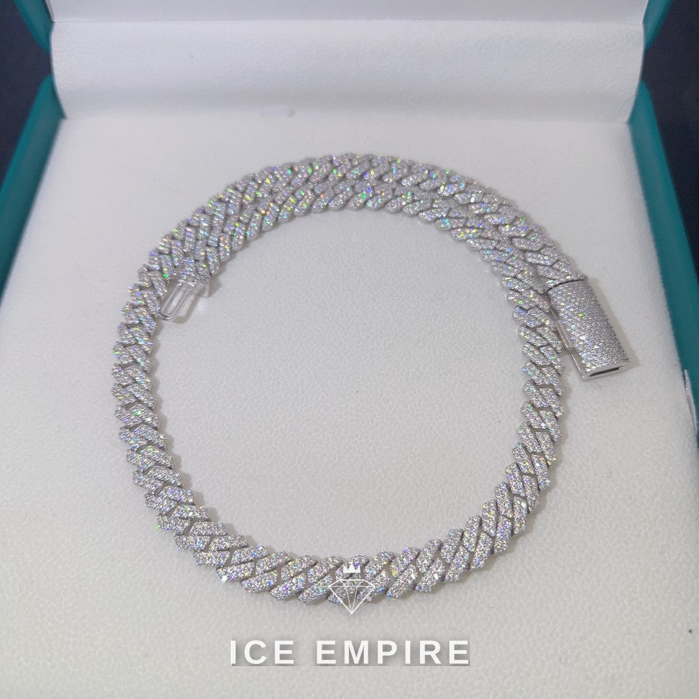Iced Out Rose Gold Plated Moissanite Cuban Chain