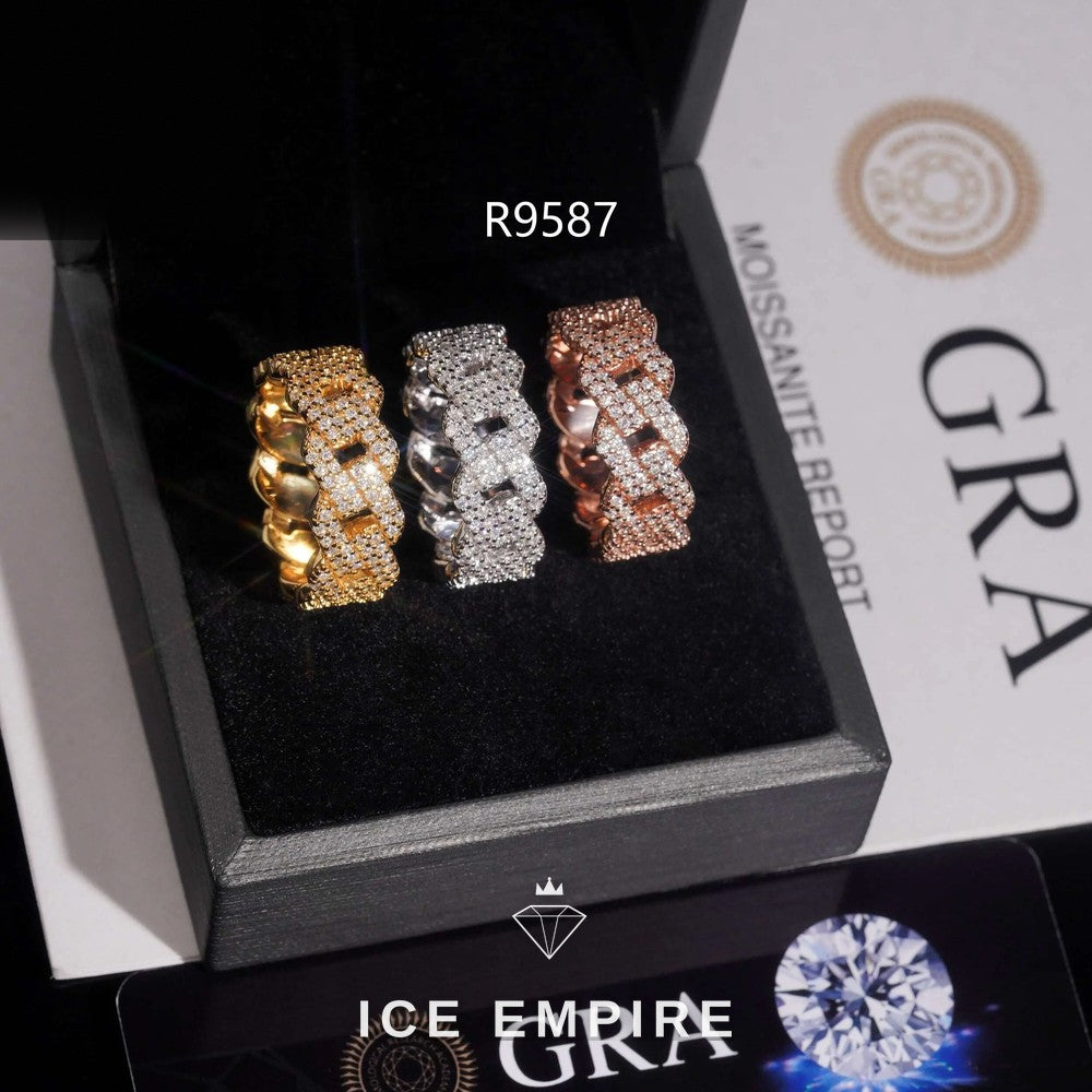 Iced Out 925 Silver Moissanite Ring
