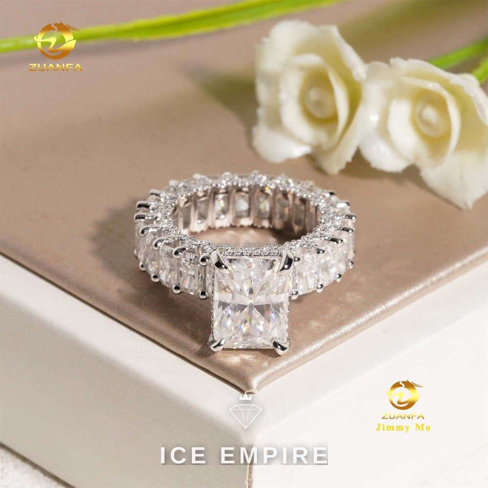Iced Out 925 Silver Moissanite Ring