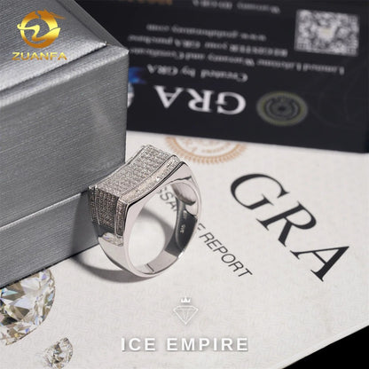 Iced Out 925 Silver Moissanite Ring