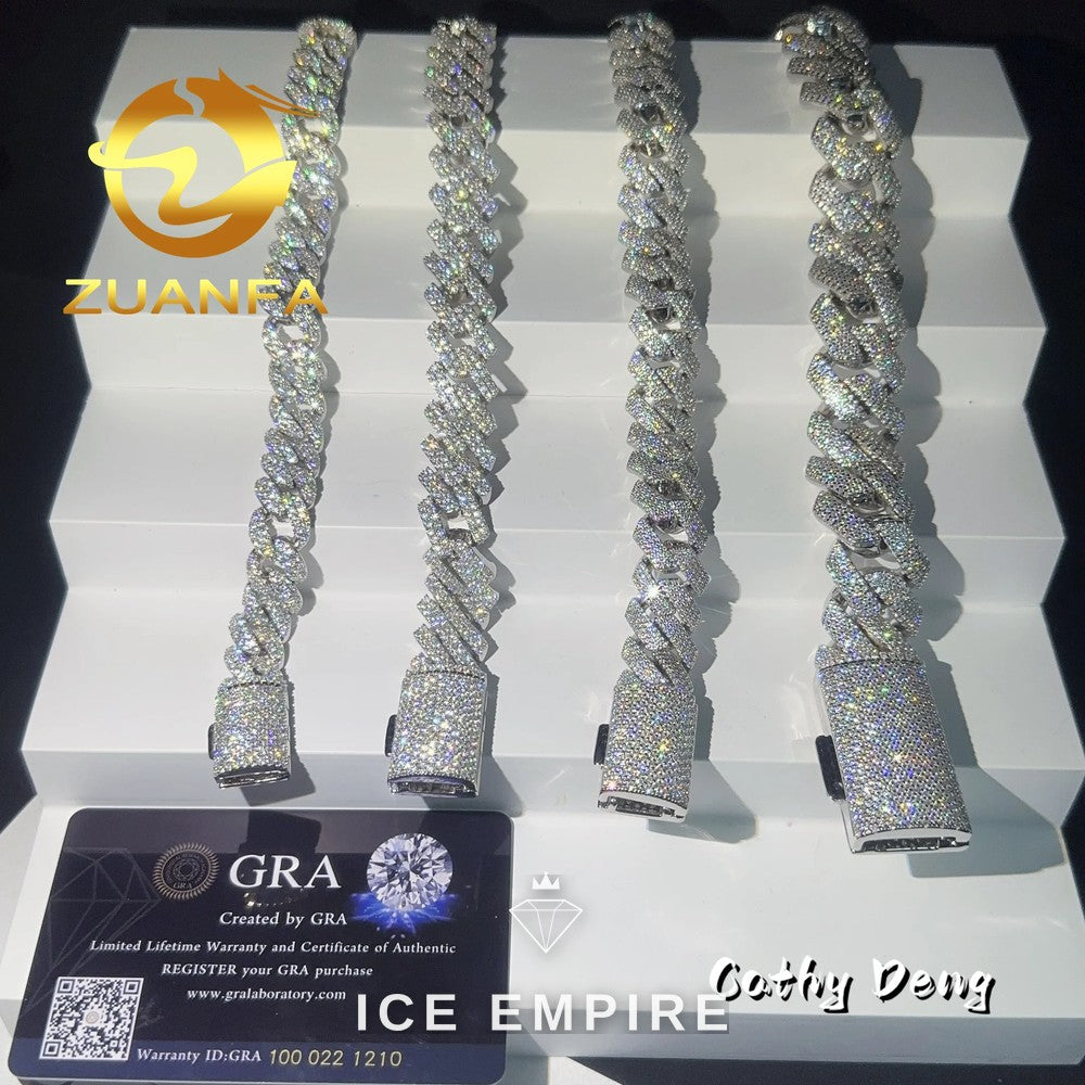Iced Out Rose Gold Plated Moissanite Cuban Chain