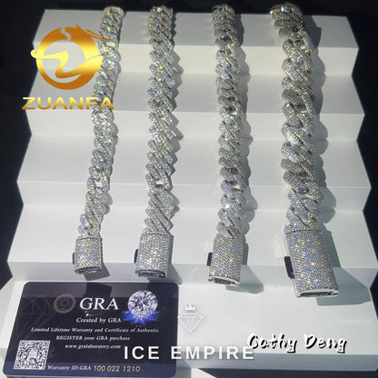 Iced Out Rose Gold Plated Moissanite Cuban Chain