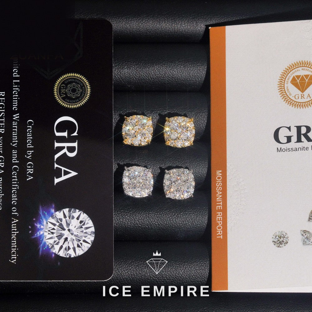 Iced Out Gold Plated Moissanite Earrings