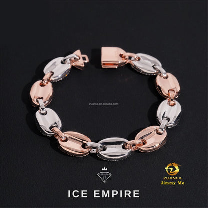 Iced Out 925 Silver Moissanite Cuban Chain