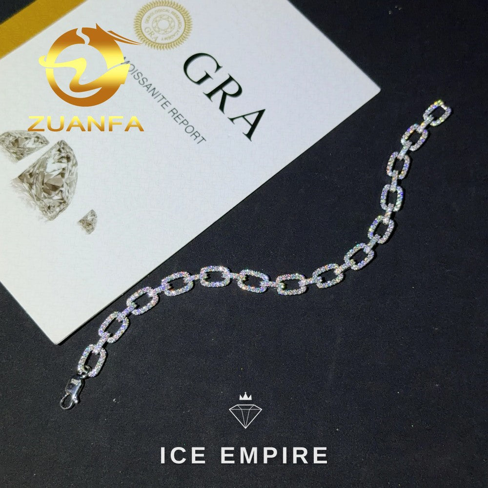 Iced Out 925 Silver Moissanite Cuban Chain