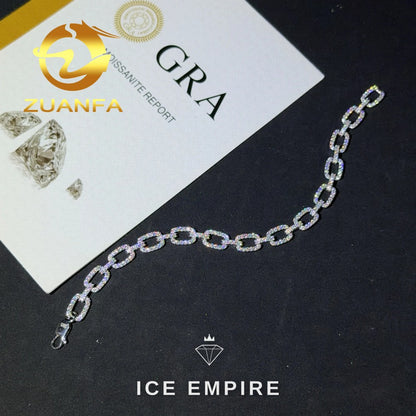 Iced Out 925 Silver Moissanite Cuban Chain