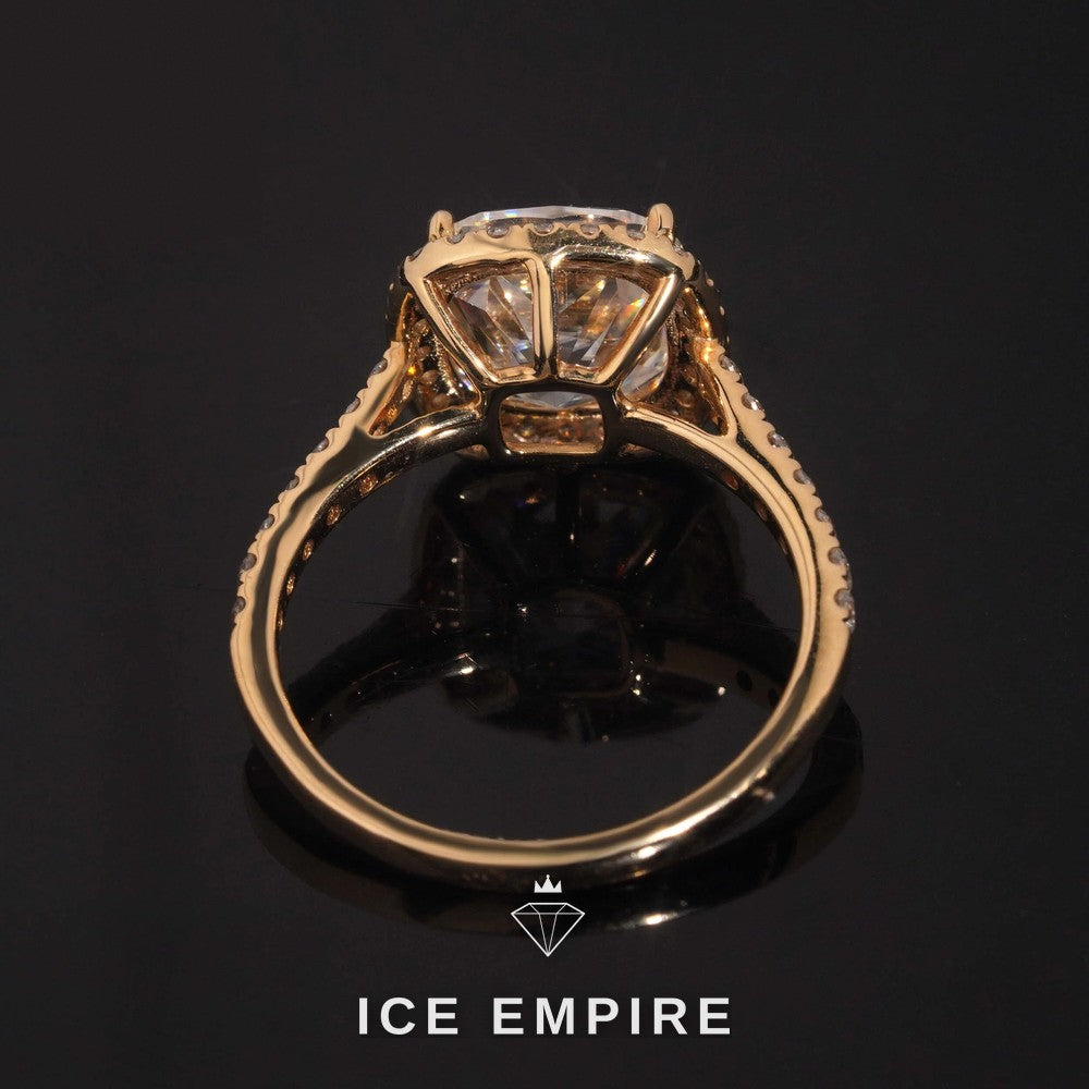 Iced Out 14K Gold Moissanite Wedding Band