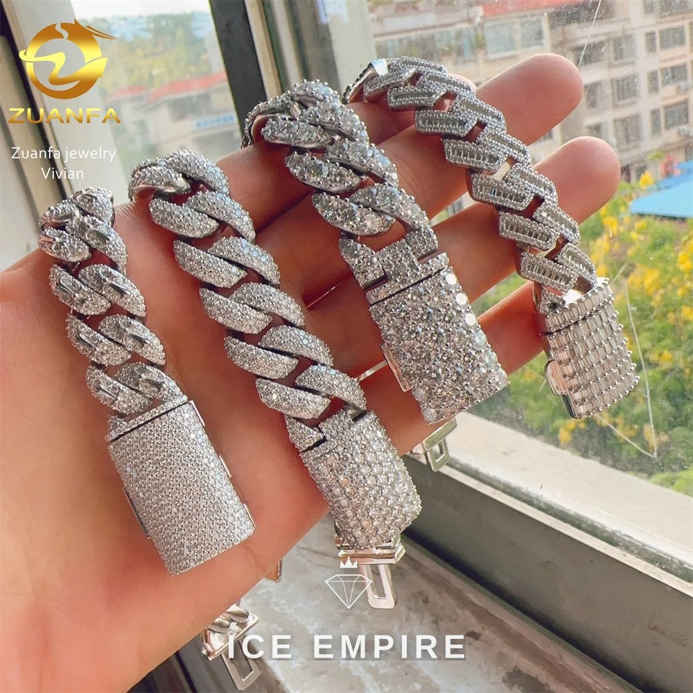 Iced Out Rose Gold Plated Moissanite Cuban Chain