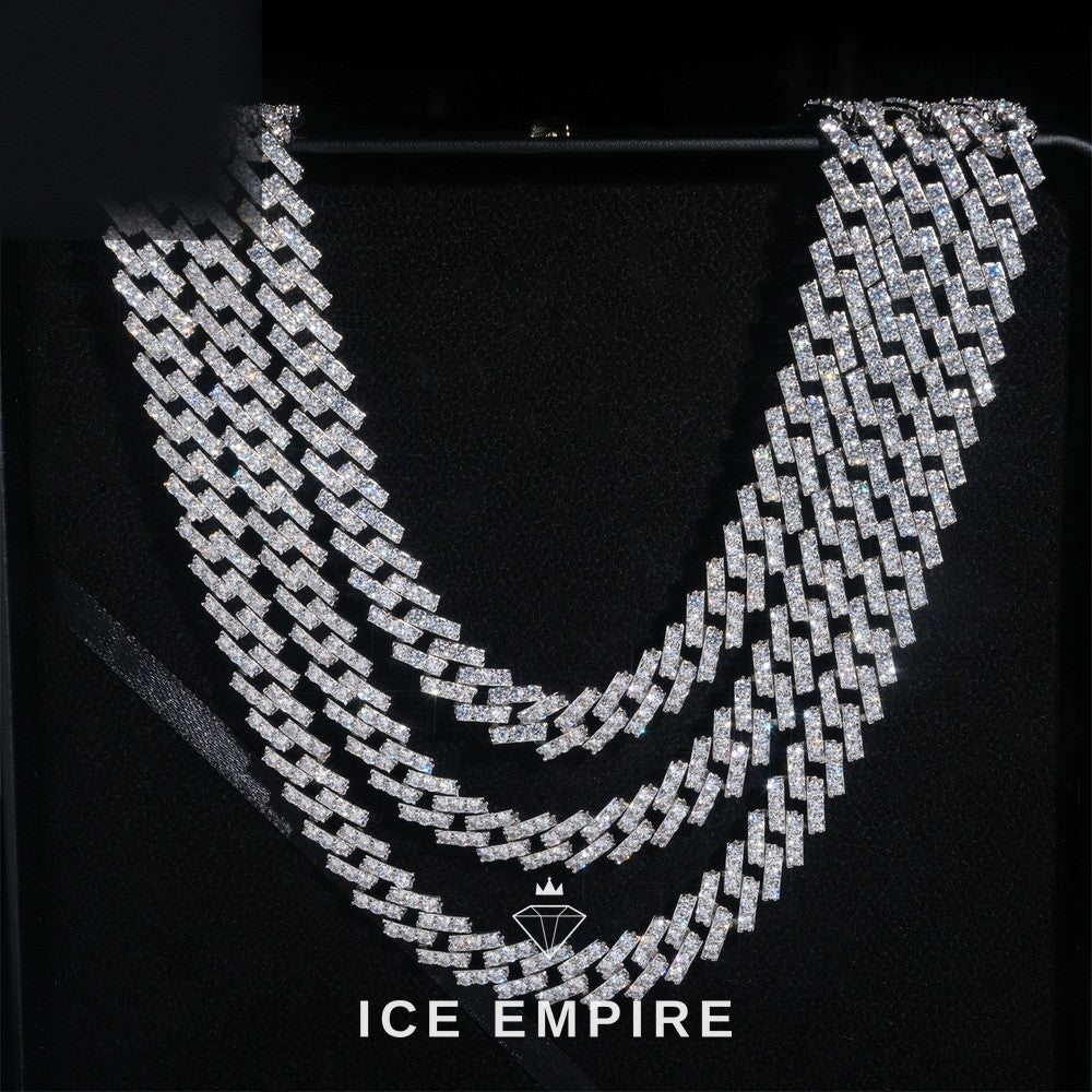 Iced Out Rose Gold Plated Moissanite Cuban Chain