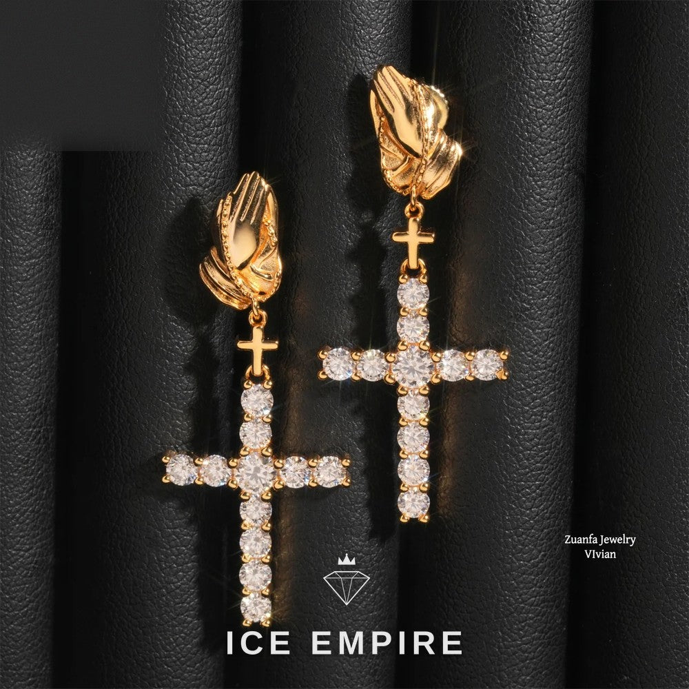 Iced Out 925 Silver Moissanite Earrings