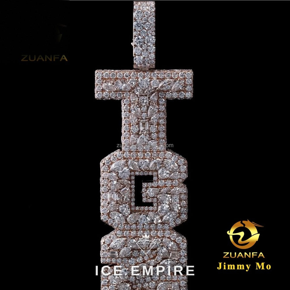 Iced Out 925 Silver Moissanite Pendant