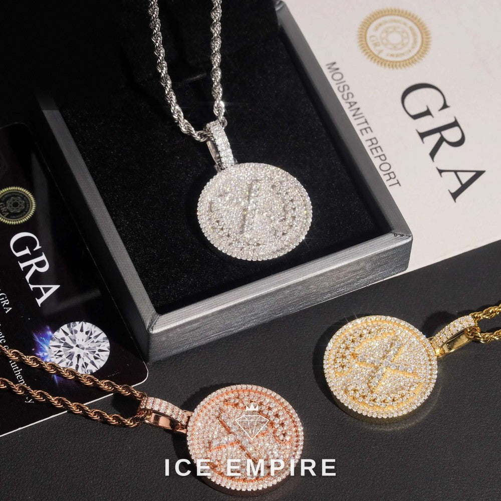 Iced Out Rose Gold Plated Moissanite Pendant