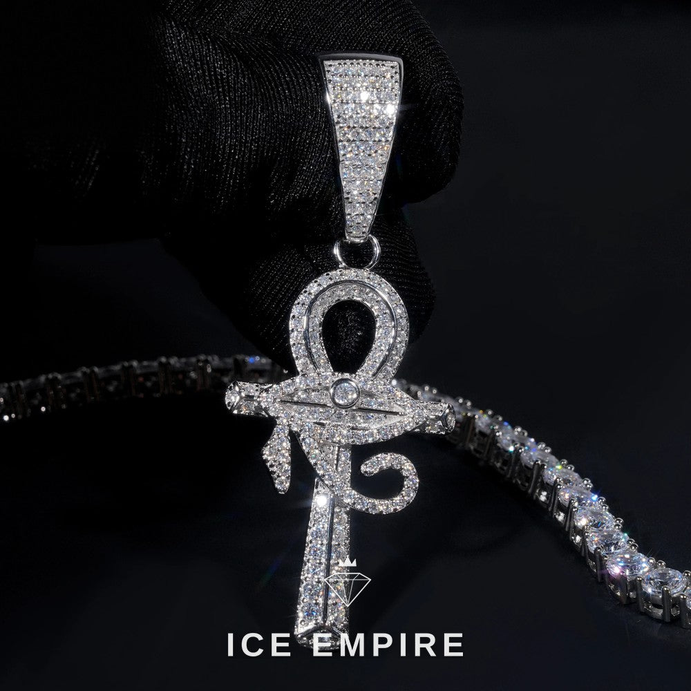 Iced Out Cross 925 Silver Pendant