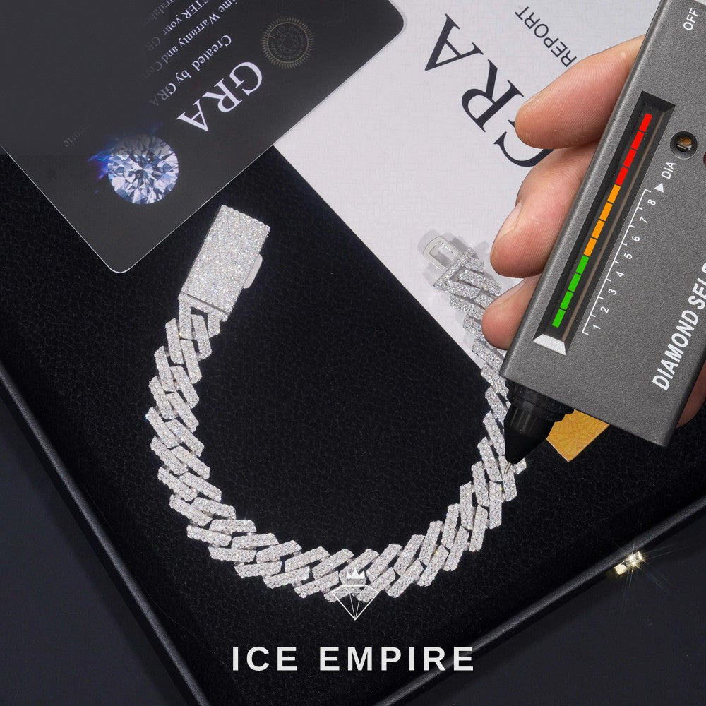 Iced Out Rose Gold Plated Moissanite Cuban Chain